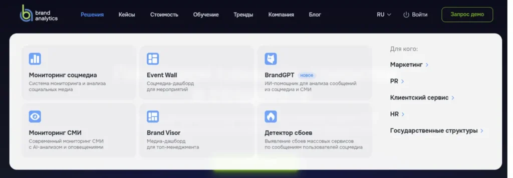 Скриншот Brand Analytics