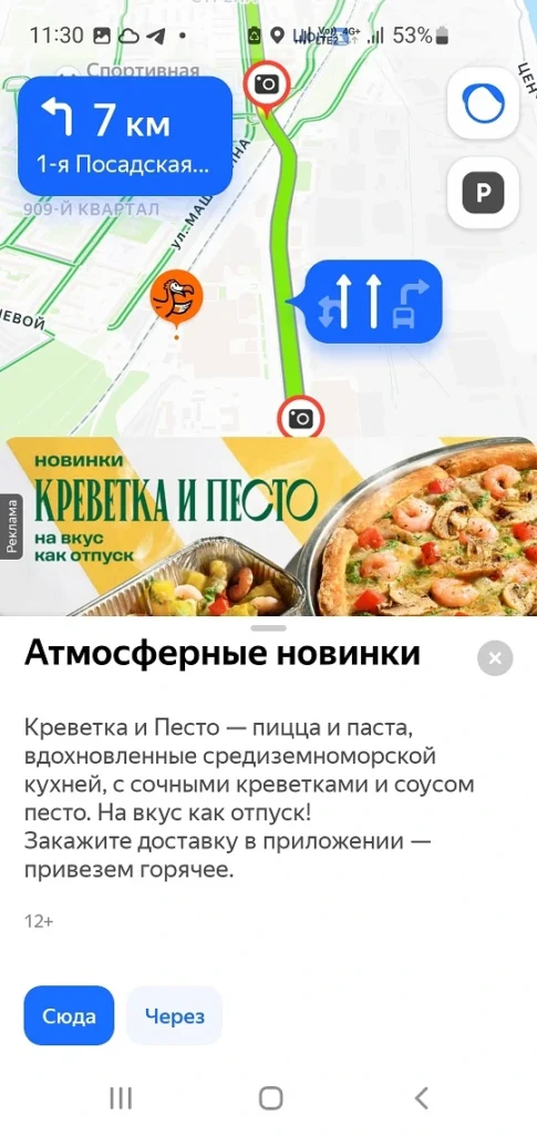 Скриншот пин реклама Яндекс Карты
